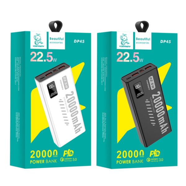 پاوربانک اورجینال 20000 میلی آمپرساعت دنمن مدل VDENMENV DP-45